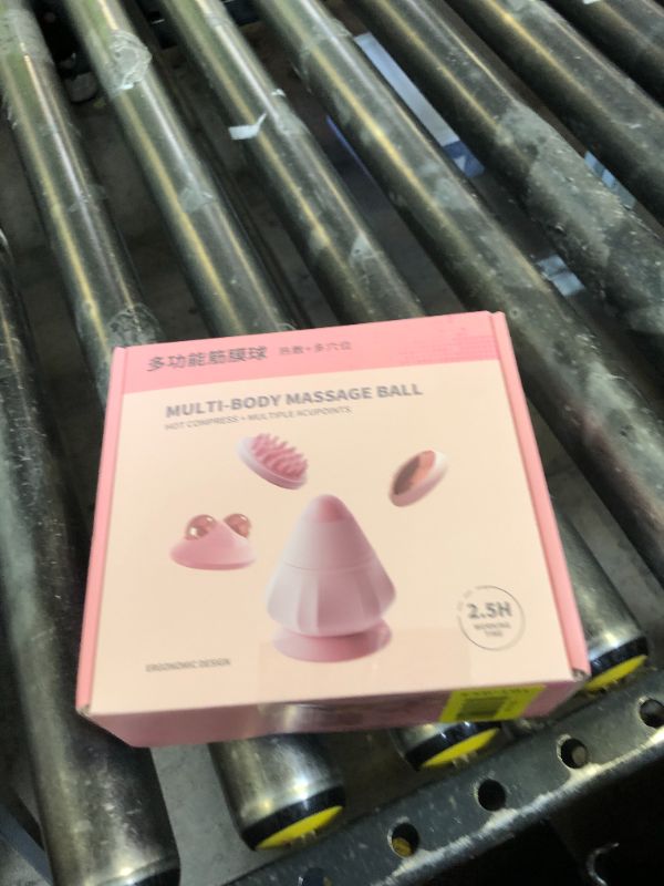 Photo 1 of JIEJUNJIE Portable Mini Electric Head Scalp Massager Stress Relax, 3 Vibration & 2 Heating, Handheld Massager Set with Suction Cup for Neck, Back, Face, Legs and Hands (Pink)