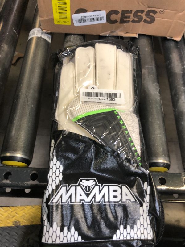 Photo 1 of MAMBA Reflex Goalkeeper Gloves | Youth/Adult | Quality Latex Palm & Back Hand | Removable Finger Spine Protection & Double Length Latex Wristband | Standout Design (9)
