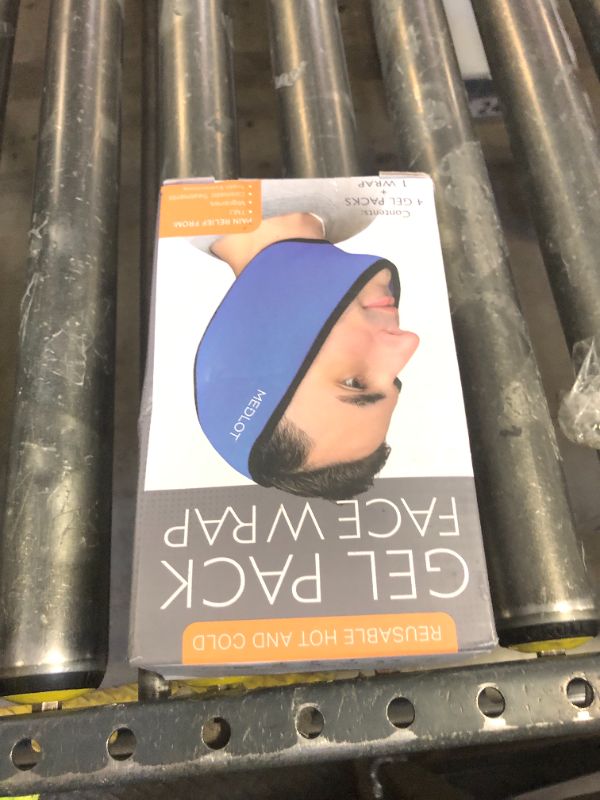 Photo 1 of LotFancy Face Ice Pack Wrap for TMJ, Wisdom Teeth, with 4 Reusable Hot Cold Therapy Gel Packs, Pain Relief for Head, Oral and Facial Surgery, Dental Implants, Blue