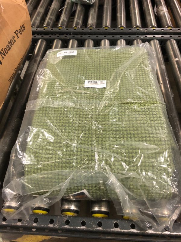 Photo 1 of KOZYFLY Long Runners for Hallways 3x12 ft Washable Kitchen Runner Non Slip Rubber Backed Hallway Rugs Cotton Entryway Runner Rug Floor Carpet for Indoor Hall, Kitchen, Olive Green/Earthy Green