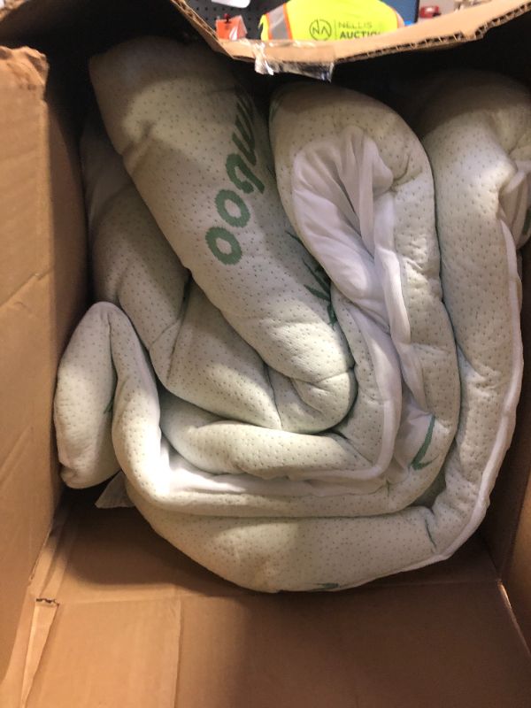 Photo 1 of Ultra Soft Queen Size Mattress Topper - Viscose Made from Bamboo Pillow Top Mattress Pad for Back Pain Relief - Naturally Cooling for Hot Sleepers, Green