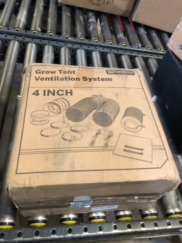 Photo 1 of Hon&Guan 4" Air Filtration Kit: 4 Inch Inline Duct Fan with Speed Controller, 10" High Carbon Filter, 8 Ft Ducting & Rubber Coupler, Ventilation System for Grow Tents, Indoor Gardening, Hydroponics