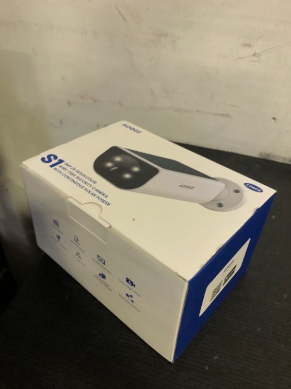 Photo 1 of AOQEE Security Cameras Wireless Outdoor-2.4Ghz WiFi Home Security Cameras with built-in Solar Panel, 2K Color Night Vision, Cloud Storage (optional), PIR Detection, Waterproof, Works with Alexa, S1 2P