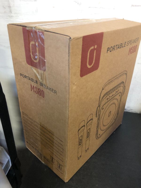 Photo 1 of Karaoke Machine with 2 Microphones: HWWR Portable Bluetooth Speaker with 6.8" Subwoofers, Karaoke Machine for Adults Kids with PA System, Karaoke Microphone & DJ Lights for Home Party Outdoor