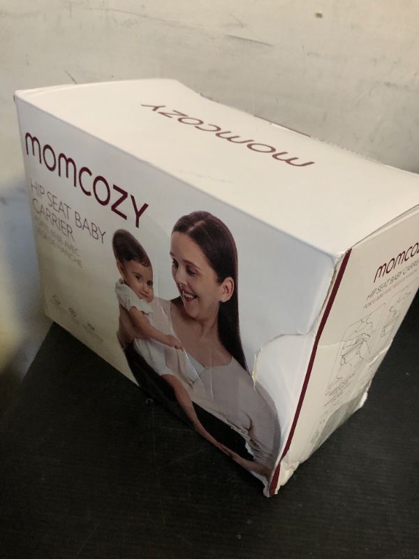 Photo 1 of Momcozy Hip Seat Baby Carrier - Adjustable Waistband with Original 3D Belly Protector, Ergonomic Carrier with Various Pockets for Newborns & Toddlers up to 45lbs (Black, Medium)