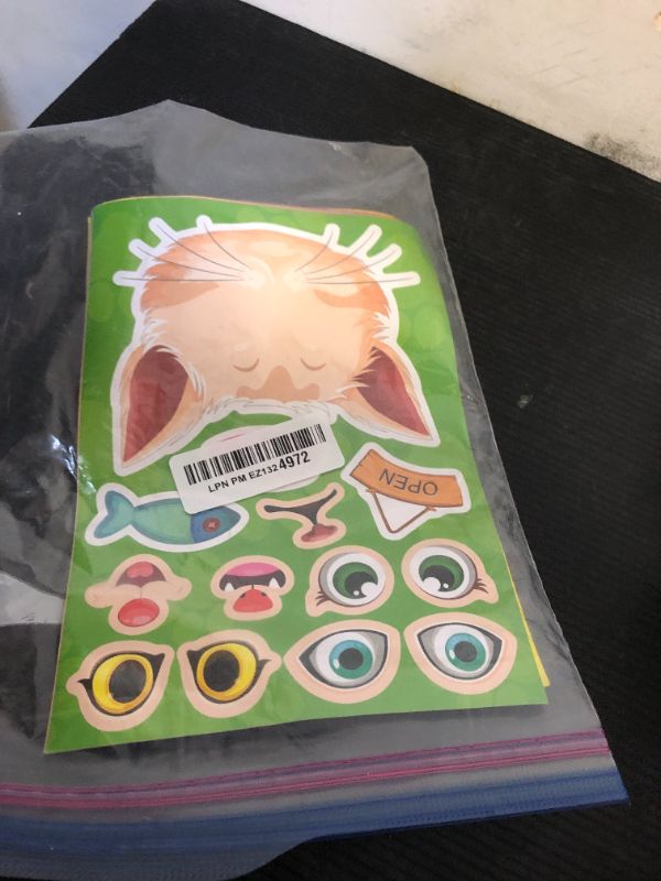 Photo 1 of 24 Sheets Cats Stickers for Kids, Make a Cat Face Stickers, Make You Own Cats Stickers Animal Stickers for Kids, Birthday Gift Party Favors Supplies Teacher Art Craft, Games School Activity Reward