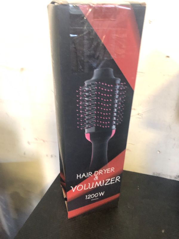 Photo 1 of Dual Voltage Hair Dryer Brush with Negative Ion Anti-frizz Styler - Hot Air Volumizer for 110V-120V/220V-240V European and Travel Use