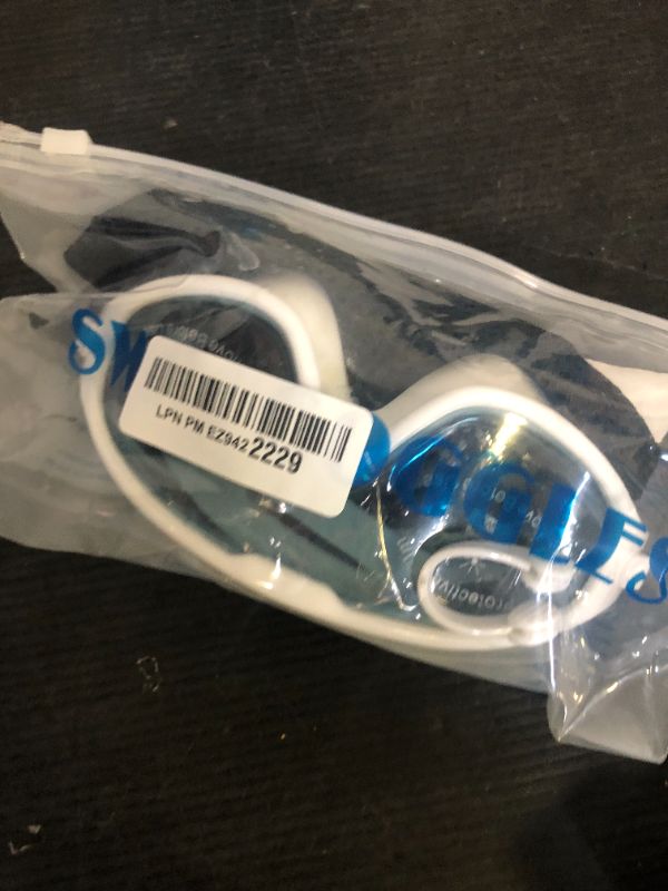 Photo 1 of seasprint Swim Goggles, Wide View Clear View Swimming Goggles for Adult, Anti-Fog UV Protection No Leak Vision Pool Goggles(Teal Mirror White Frame)