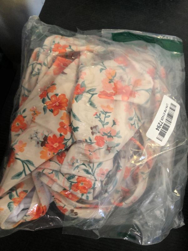 Photo 1 of American Trends One Piece Swimsuit Women Modest Bathing Suit Teen Girls Swim Suit Full Coverage Swimsuit Long Torso Criss Cross Back Orange Floral Printed M