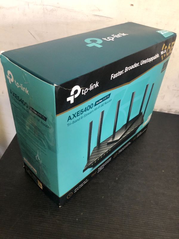 Photo 1 of TP-Link AXE5400 Tri-Band WiFi 6E Router (Archer AXE75)- Gigabit Wireless Internet for Gaming, VPN, OneMesh, WPA3