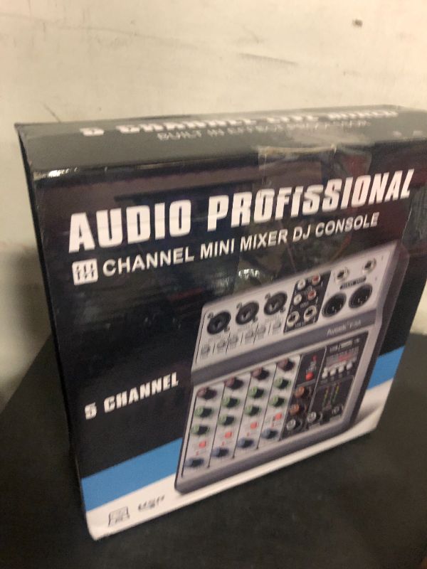 Photo 1 of Aveek Professional Audio Mixer, Sound Board Mixing Console with 5 Channel Digital USB Bluetooth Echo Delay Effect, Input 48V Phantom Power Stereo DJ Mixers for Recording, Live Streaming, Podcasting