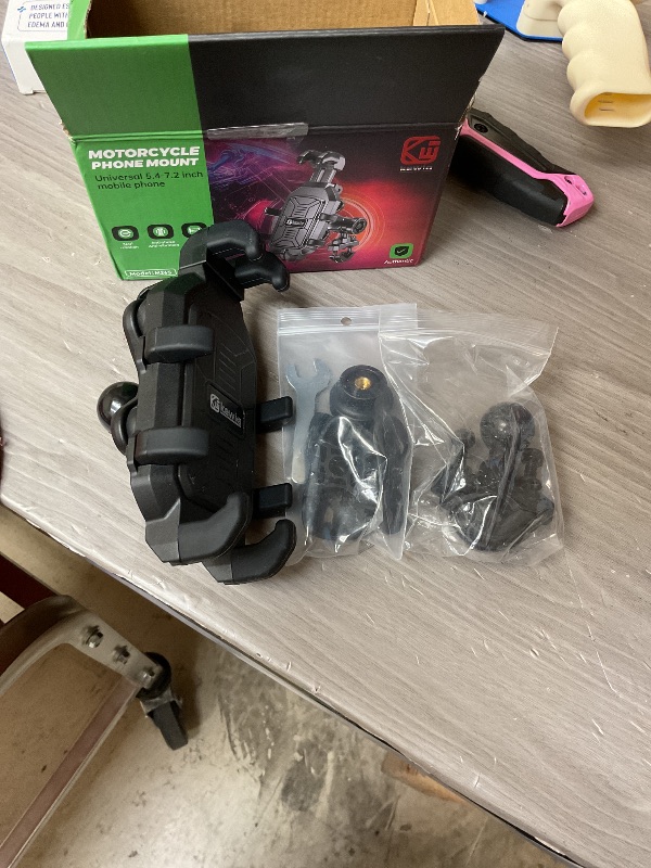 Photo 3 of Thlevel Motorcycle Phone Mount Holder with Vibration Dampener Anti-Shake 720° Adjustable for iPhone 16 Pro Max for Samsung 5.4''-6.9'' Phone Anti-Theft Dirt Bikes(U Shape Base 0.6-1.1" Handlebar)