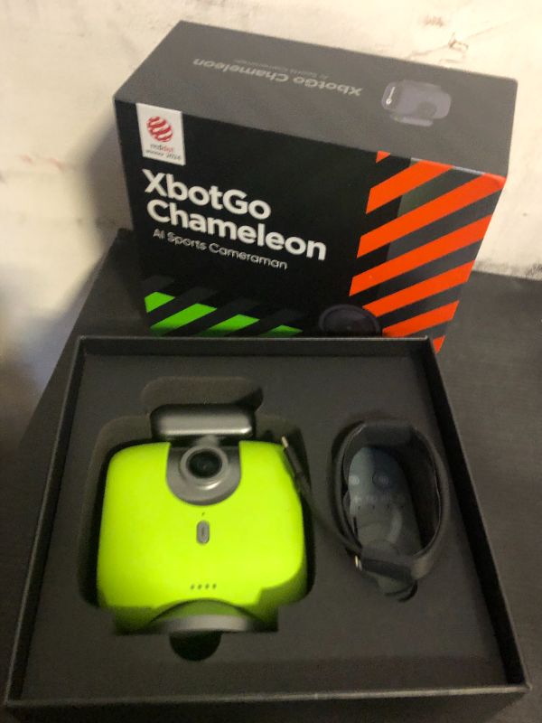 Photo 1 of XbotGo Chameleon AI Auto Sports Action Camera - 4K 60FPS Soccer Camera and Basketball Tracking Camera for Team Sports, Live Streaming, No Subscription, Works with iOS & Android (Lemon Green)