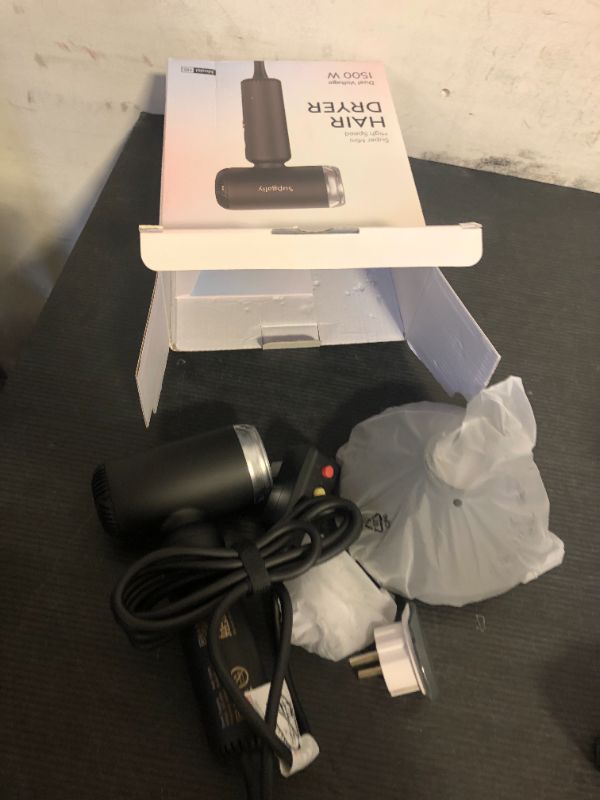 Photo 1 of SUPGALIY Dual Voltage Hair Dryer, High-Speed Ionic Blow Dryer for Fast Drying, Travel Compact Hair Blow Dryer with Magnetic Curly Diffuser for Home, Portable Hairdryer International 110-240V