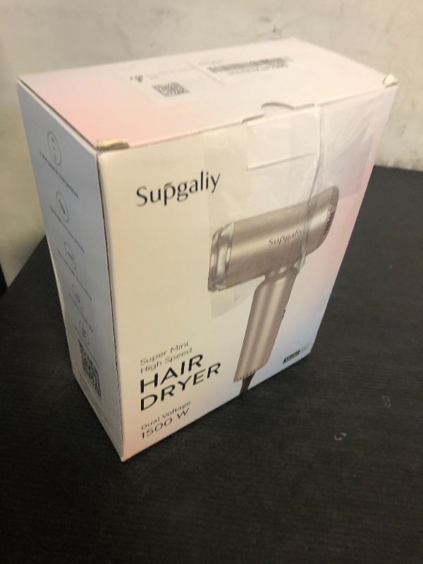 Photo 1 of SUPGALIY Dual Voltage Hair Dryer, High-Speed Ionic Blow Dryer for Fast Drying, Travel Compact Hair Blow Dryer with Magnetic Curly Diffuser for Home, Portable Hairdryer International 110-240V