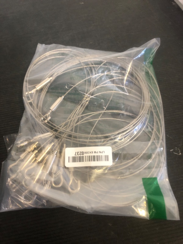 Photo 1 of 8PCS Adjustable Picture Hanging Wire Kit,Frame,Mirror Hanging Kit,6.6FT Heavy Duty Stainless Steel Rope for Hanging Pictures,Billboards,Basket,Flowerpot,Supports Up to 66lbs