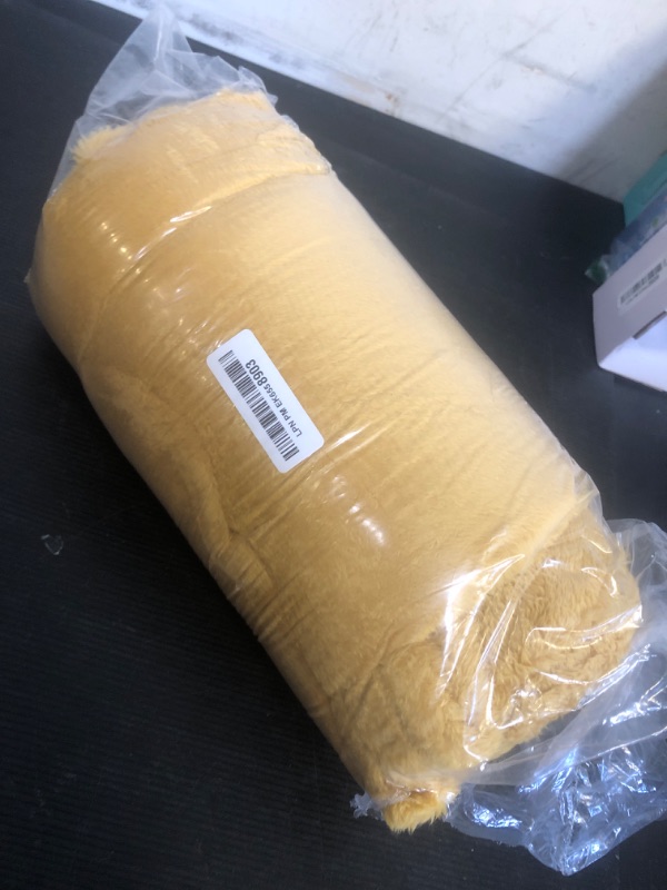 Photo 1 of Berkshire Blanket Classic Extra-Fluffy™ Plush Blanket King Size, Soft Fuzzy Fluffy Long Hair Blanket for Couch Sofa Bed, Ochre, 90x108 Inches