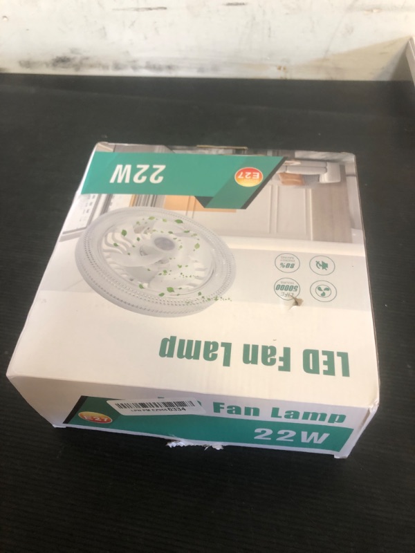 Photo 1 of AQUBT Screw Socket Fan Light, Fan Light with Remote Control, 9 Inch, Adjustable Brightness, 3 Colour Temperatures, For Bedrooms, Nooks and Kitchens1