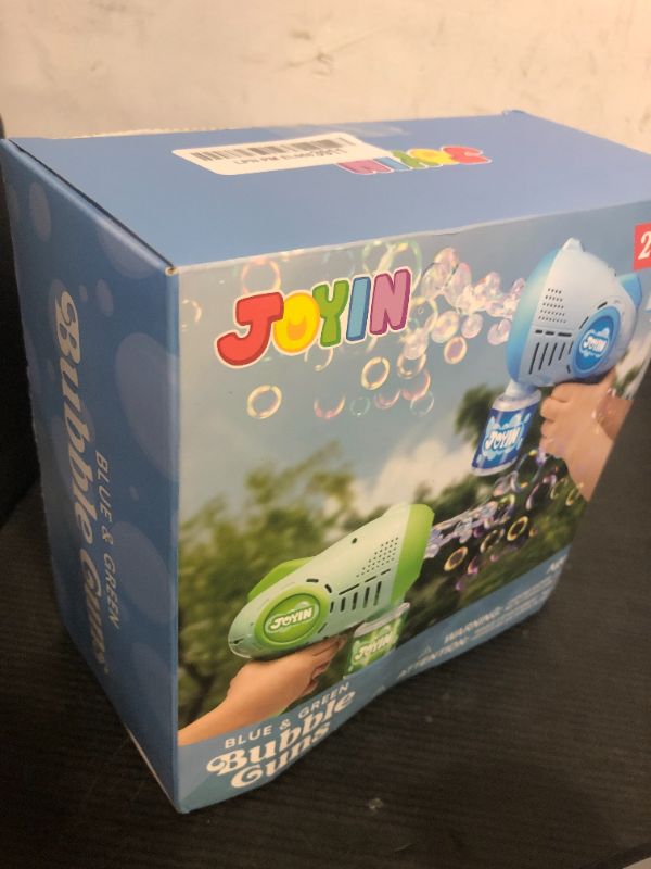 Photo 1 of JOYIN 2 Kids Bubble Guns with 4 Bottles Solution, Automatic Bubble Machine Gun with 8 Holes for Kids, Adults, Summer Toys, Easter Basket Stuffers, Birthday Gift, Party Favors