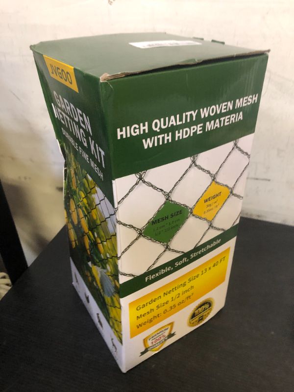 Photo 1 of Jvgoo Bird Netting for Garden, 13 x 40 FT Bird Netting for Chicken Coop, Heavy Duty Garden Poultry Net Mesh with Ties and Staples for Fruit Trees Vegetables Against Birds, Deer, Squirrels
