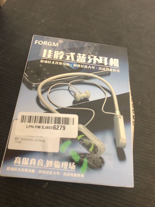 Photo 1 of Wireless Neckband Earphones with LED BT5.3 20H Play time Water Resistant Noise Cancelling for Sports and Gaming (Orange)