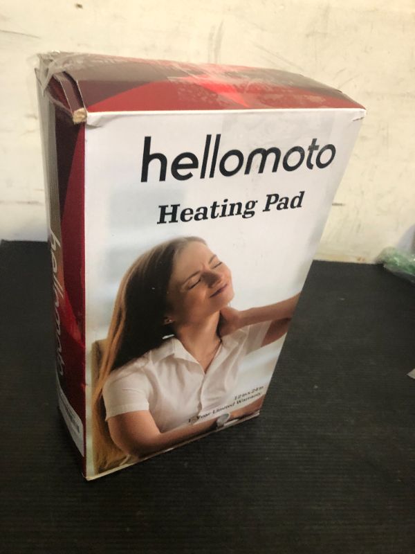 Photo 1 of HELLOMOTO Heating Pad for Pain Relief, Electric Heating Pad for Back Pain and Cramps Relief -12 Heat Settings with Auto Off, Support Dry & Moist Heat, Machine Washable, Size 12 Inch x 24 Inch,-OW01