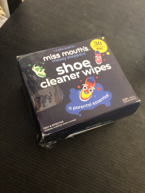 Photo 1 of Miss Mouth's Messy Steppers Shoe Cleaner - 30 Wipes Ready To Use Sneaker Cleaner for Rubber, Canvas, Leather to Remove Dirt, Grass, Scuffs from makers of Miss Mouth's Messy Eater Stain Treater