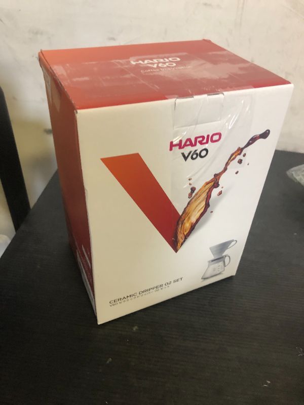 Photo 1 of Hario V60 Ceramic Pour Over Coffee Set, Size 02, White
