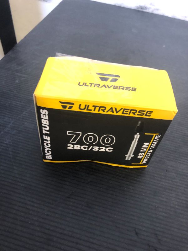Photo 1 of Ultraverse Bike Inner Tube for 700x28-32c, 28 inch Bicycle Wheel Sizes with 48mm Presta Valve - Butyl Rubber Tubes for Road and Gravel Bikes - 2 Pack with 2 tire levers Included