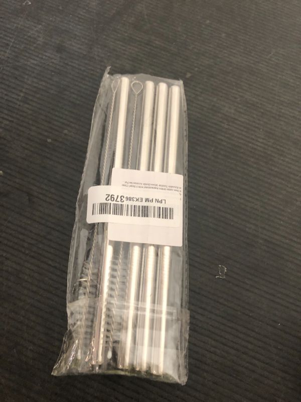 Photo 1 of 4pcs Water Bottle Straws for Owala 24oz 32oz, Stainless Steel Metal Straws Replacement with 2 Straw Cleaners Reusable Tumbler Straws Bottle Accessories Parts for Indoor Outdoor Sports Trips