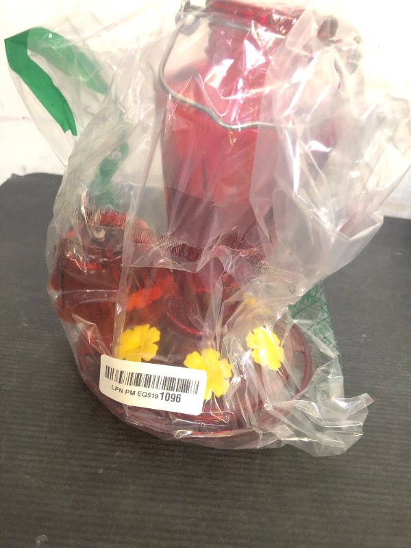 Photo 1 of Kingsyard Glass Hummingbird Feeders for Outdoors Hanging Ant & Bee Proof, 16 Ounces Bird Nectar Feeder 6 Flower Feeding Ports, Leak Proof, Easy to Refill & Clean, Ant Moat Included, Red