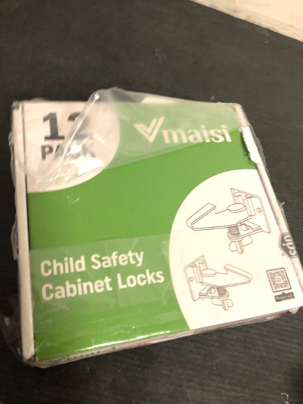 Photo 1 of 12 Pack Cabinet Locks Child Safety Latches - Vmaisi Baby Proofing Cabinets Drawer Lock with Adhesive Easy Installation - No Drilling or Extra Screws (White)