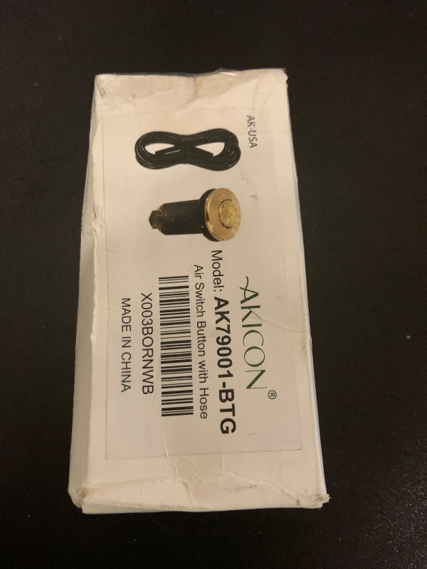 Photo 1 of Akicon Garbage Disposal Air Switch with Air Hose, Sink Top Push Button Replacement for Insinkerator Air Switch Garbage/Waste Disposal Outlet - Akicon (Brass Gold)