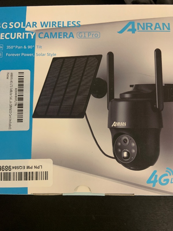 Photo 1 of ANRAN 4G LTE Cellular Solar Security Camera Wireless Outdoor,No WiFi 3MP Solar Powered 2K Camera,Color Night Vision,360° Live View,PIR Motion Sensor,2 Way Talk,Black (SIM&SD Card Included)