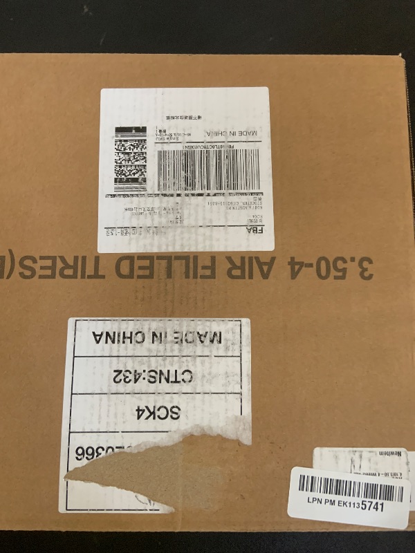 Photo 1 of 2 Pack 4.10/3.50-4 Tire and Wheel, Premium Rubber Pneumatic Replacement Wheels, Washers and Cotter Pins, with 5/8" Bearings & 2.2" Offset Hub, Compatible with Hand Truck Wheelbarrow Wagon Dollies