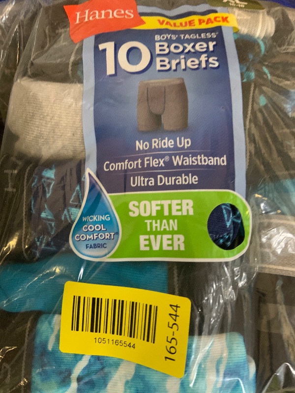 Photo 1 of Hanes Boys' and Toddler Underwear, Comfort Flex and ComfortSoft Boxer Briefs, Multiple Packs Available, Solids/Prints Assorted-10, X-Large