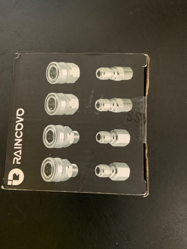 Photo 1 of Raincovo Pressure Washer Quick Connect 3/8 Inch, Pressure Washer Fittings, Stainless Steel Adapter Set, Female and Male Thread, 8 Pieces