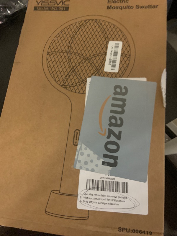 Photo 1 of YISSVIC Electric Fly Swatter Bug Zapper Racket Dual Modes Mosquito Killer with Purple Mosquito Light Rechargeable for Indoor Home Office Backyard Patio Camping