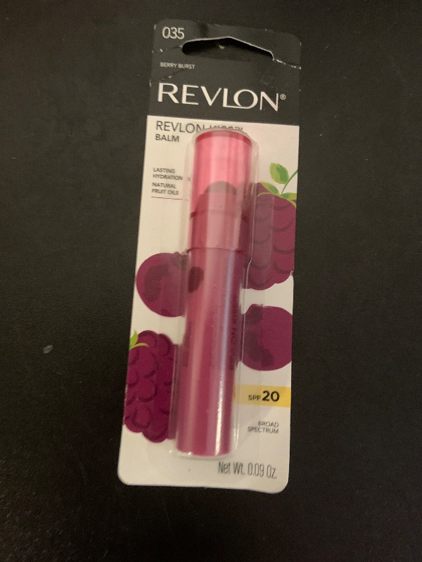 Photo 1 of Revlon Kiss Tinted Lip Balm with SPF 20, Hydrating, Flavored, Infused with Natural Fruit Oils, 035 Berry Burst, 0.09 oz