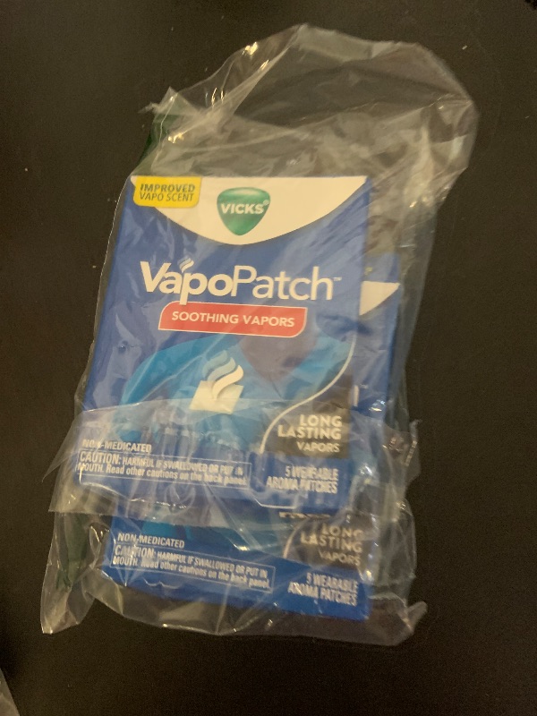 Photo 1 of Vicks VapoPatch, Wearable Mess-Free Aroma Patch, Soothing & Comforting Non-Medicated Vicks Vapors, For Adults & Children Ages 6+, 5ct (2 pack)