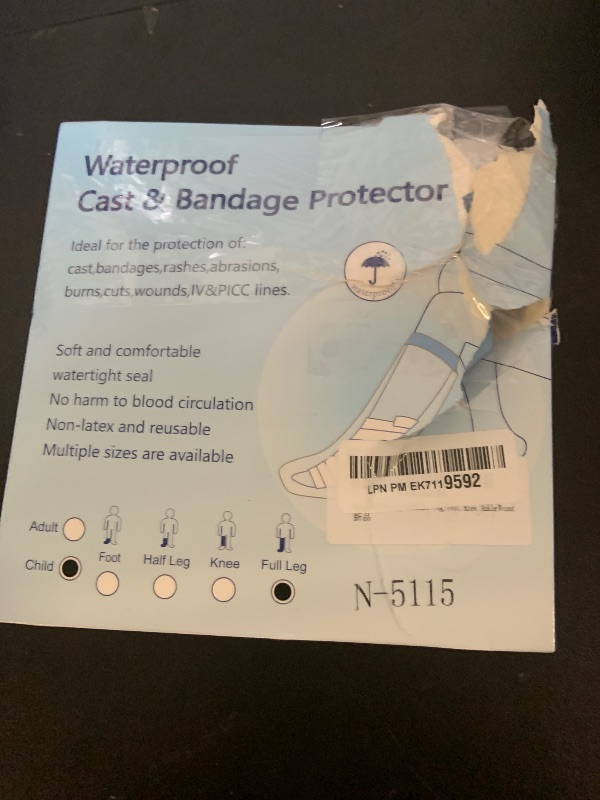Photo 1 of VALLEYWIND Waterproof Kids Full Leg Cast Cover for Showering Cast Covers for Shower Leg Kids Child Reusable Cast Bag for Shower Leg Cast Protector for Leg, Foot, Knee, Ankle Wound