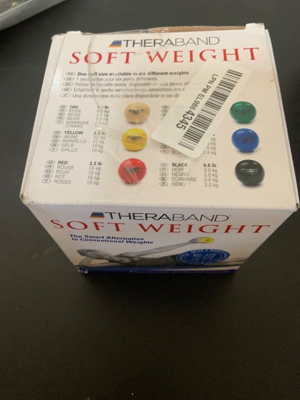 Photo 1 of THERABAND Soft Weight, 4.5" Diameter, Weighted Balls for Baseball, Weighted Balls for Softball, Hand Held Ball Shaped Isotonic, Shoulder Strength, Rotator Cuff & Throwing Trainer, Blue, 5.5LB