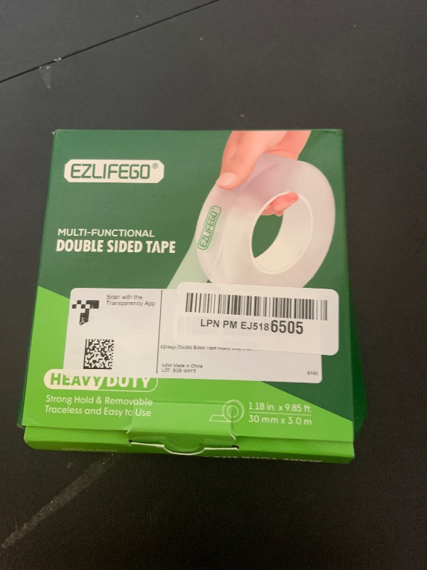 Photo 1 of EZlifego Double Sided Tape Heavy Duty, Nano Double Sided Adhesive Tape, Clear Mounting Tape Picture Hanging Adhesive Strips (9.85FT)