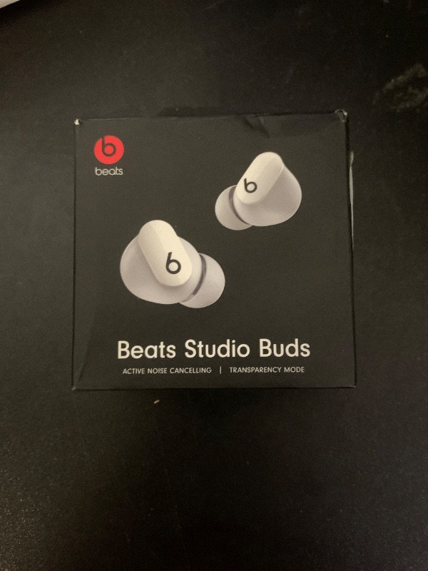 Photo 1 of Beats Studio Buds - True Wireless Noise Cancelling Earbuds - Compatible with Apple & Android, Built-in Microphone, IPX4 Rating, Sweat Resistant Earphones, Class 1 Bluetooth Headphones - White