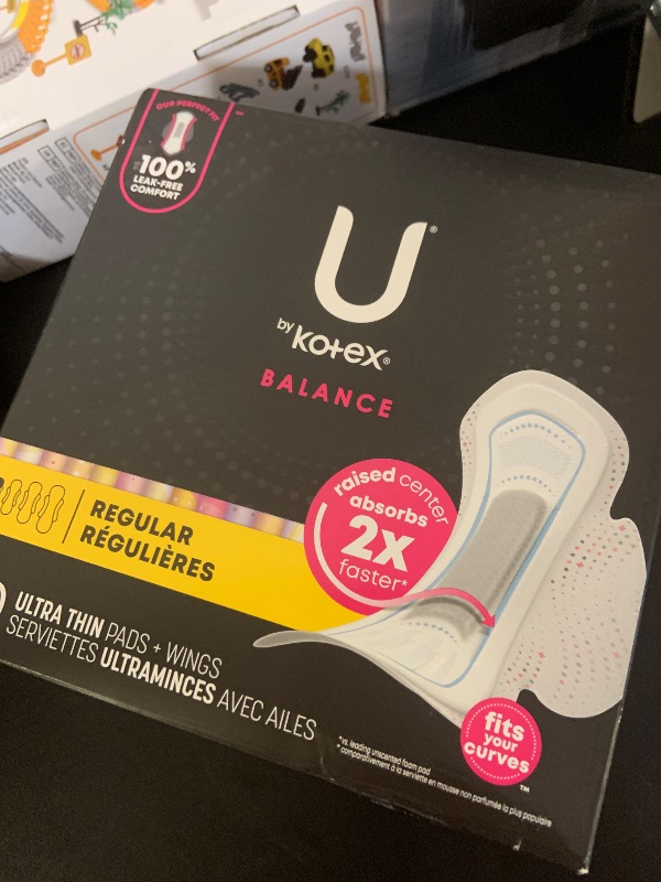 Photo 1 of U by Kotex Balance Ultra Thin Pads with Wings, Regular Absorbency, 50 Count (Packaging May Vary)