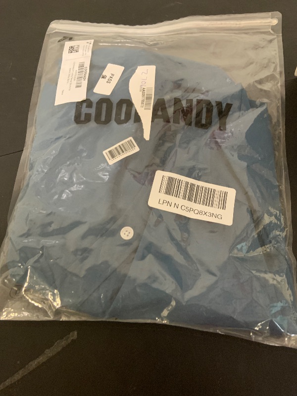 Photo 1 of COOFANDY Long Sleeve Shirts for Mens Dress Shirts Wrinkle Free Formal Shirts Grey Blue