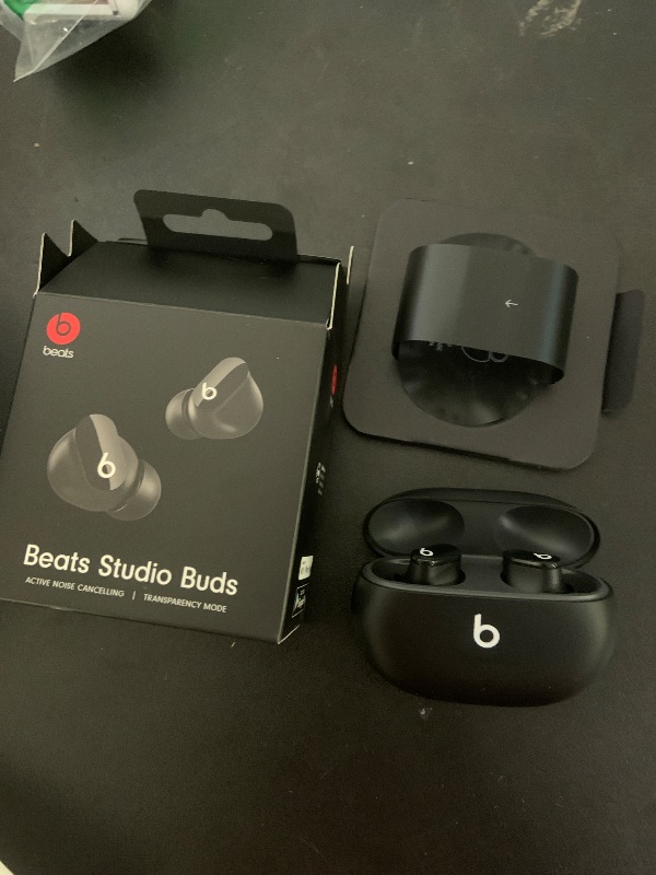 Photo 1 of Beats Studio Buds - True Wireless Noise Cancelling Earbuds - Compatible with Apple & Android, Built-in Microphone, IPX4 Rating, Sweat Resistant Earphones, Class 1 Bluetooth Headphones - Black