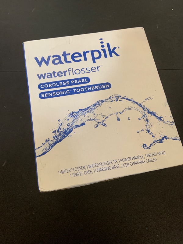 Photo 1 of Waterpik Cordless Pearl and Sensonic Rechargeable Electric Toothbrush and Water Flosser Combo, Complete Dental Care for Teeth, Gums, Braces and Travel – ADA Accepted, White