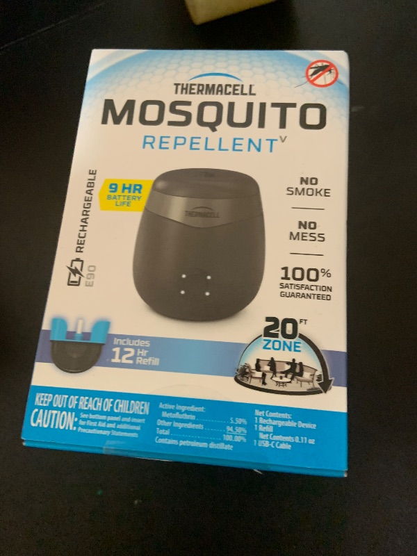 Photo 1 of Thermacell Mosquito Repeller E-Series Rechargeable with 20' Mosquito Protection Zone; Up to 9-Hr Battery Life; Includes 12-Hr Refill; Flame or Scent; DEET-Free Bug Spray Alternative