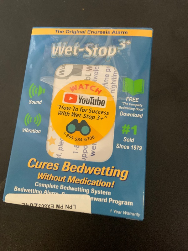 Photo 1 of Wet-Stop 3 Blue Bedwetting Enuresis Alarm with Loud Sound and Strong Vibration for Boys or Girls, Proven Solution for Bedwetters